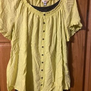 Plus Size Women Lime Green/Yellowish Shirt